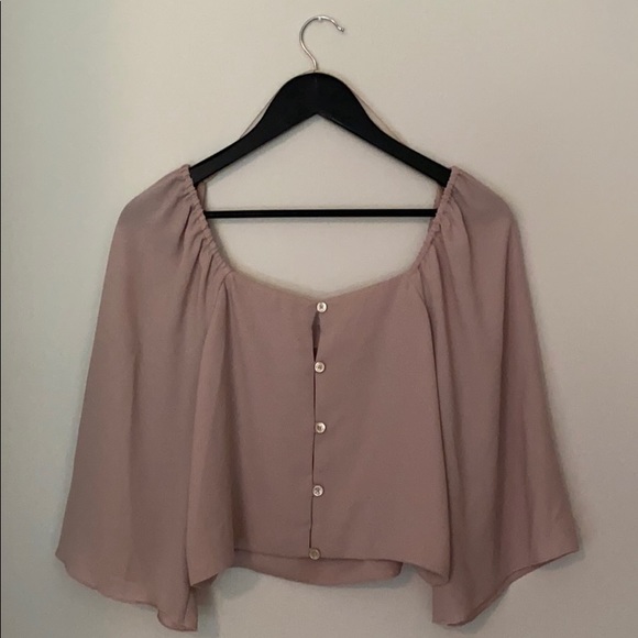 WILFRED Melina Cropped Blouse in Blush Pink Top - Picture 4 of 7